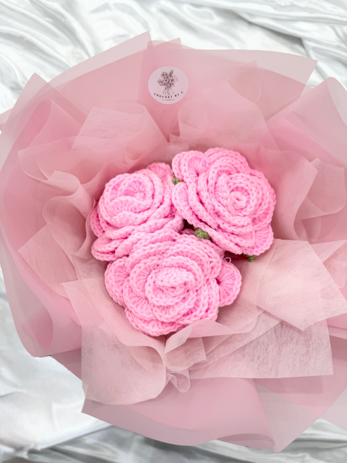 3pc Pink Rose Bouquet