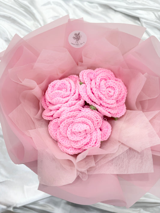 3pc Pink Rose Bouquet
